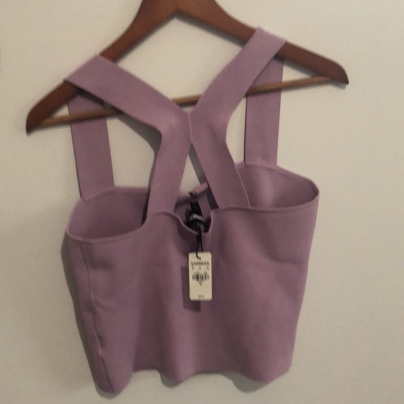 Express Body Contour Collection Crop Top! Lilac Brand New! - Picture 3 of 5